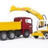 Sklápěčka MAN TGA s bagrem Liebherr - Bruder 2751