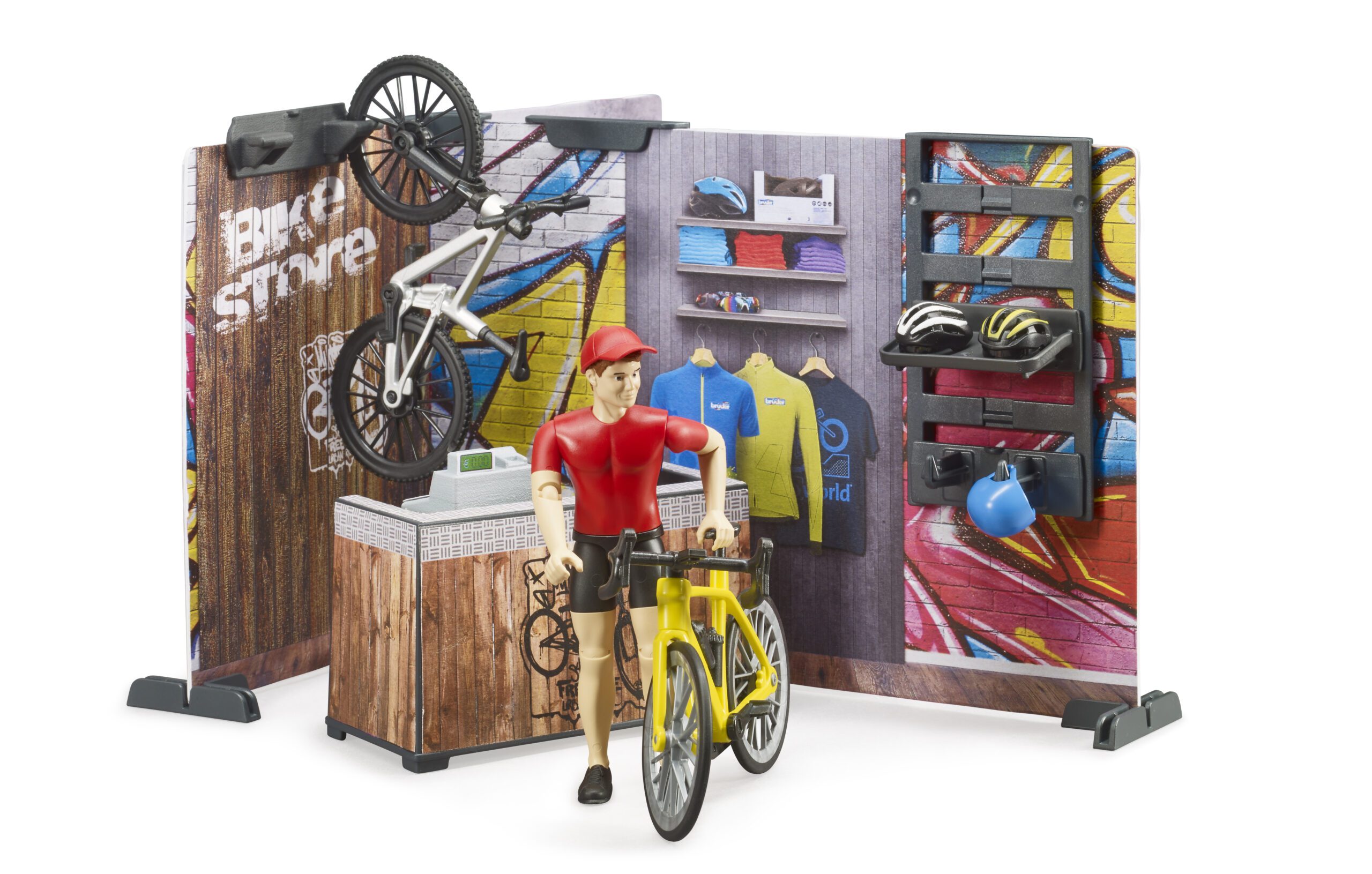 bworld Cykloservis a prodejna s figurkou - Bruder 63120 3 bworld Cykloservis a prodejna s figurkou - Bruder 63120 - Obrázek 3