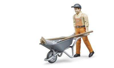 bworld komunální pracovník s kolečkem a nářadím - Bruder 62130