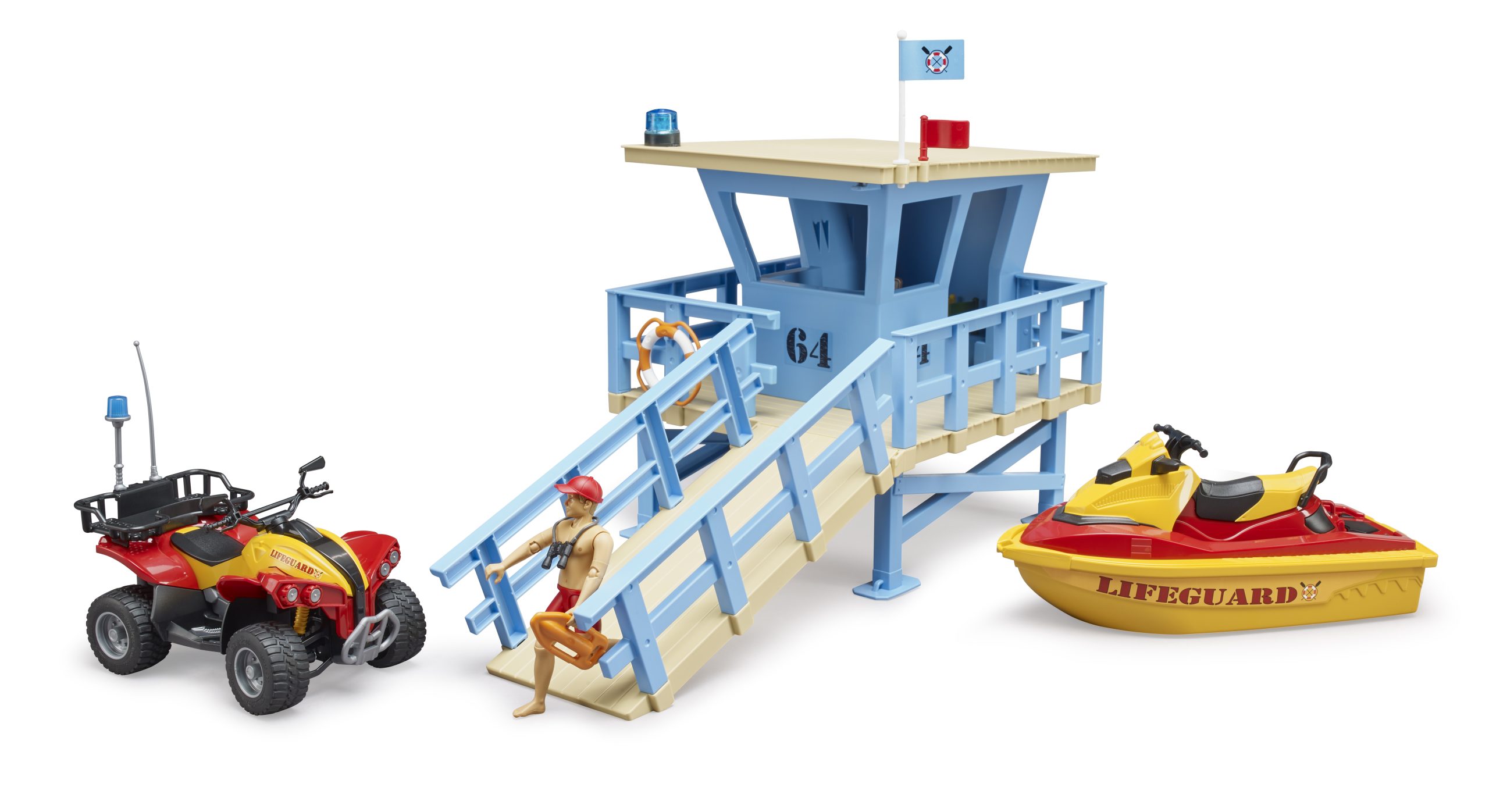 Věž pobřežní hlídky s plavčíkem, čtyřkolkou a vodním skútrem - Bruder 62780 2 Věž pobřežní hlídky s plavčíkem, čtyřkolkou a vodním skútrem - Bruder 62780 - Obrázek 2