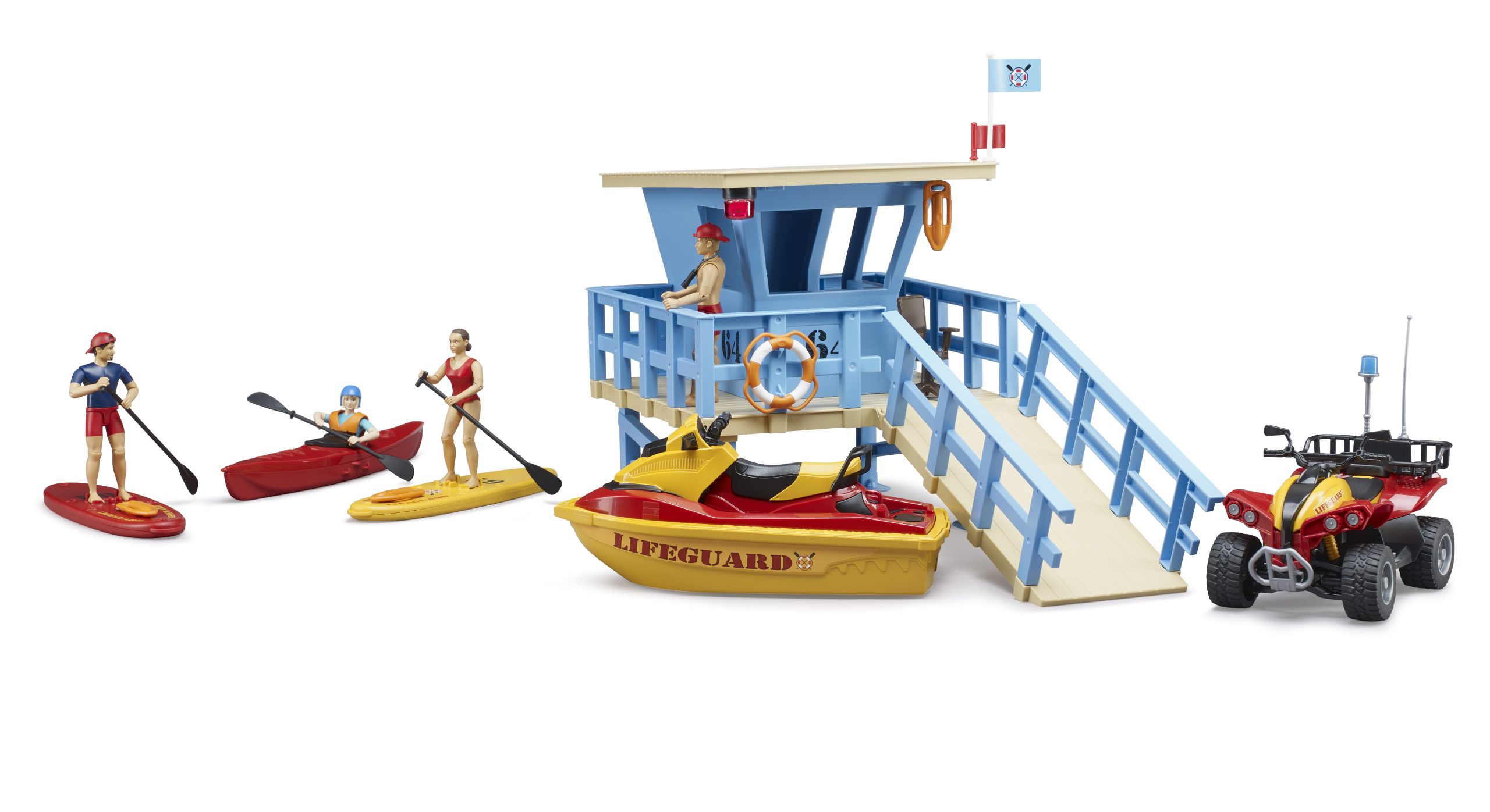 Věž pobřežní hlídky s plavčíkem, čtyřkolkou a vodním skútrem - Bruder 62780 9 Věž pobřežní hlídky s plavčíkem, čtyřkolkou a vodním skútrem - Bruder 62780 - Obrázek 9