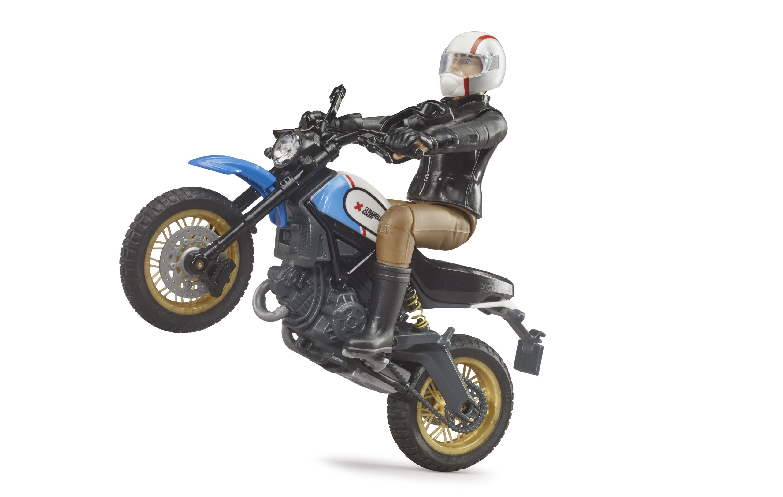 motorka Ducati Scrambler Desert Sled s řidičem - Bruder 63051 - Obrázek 5