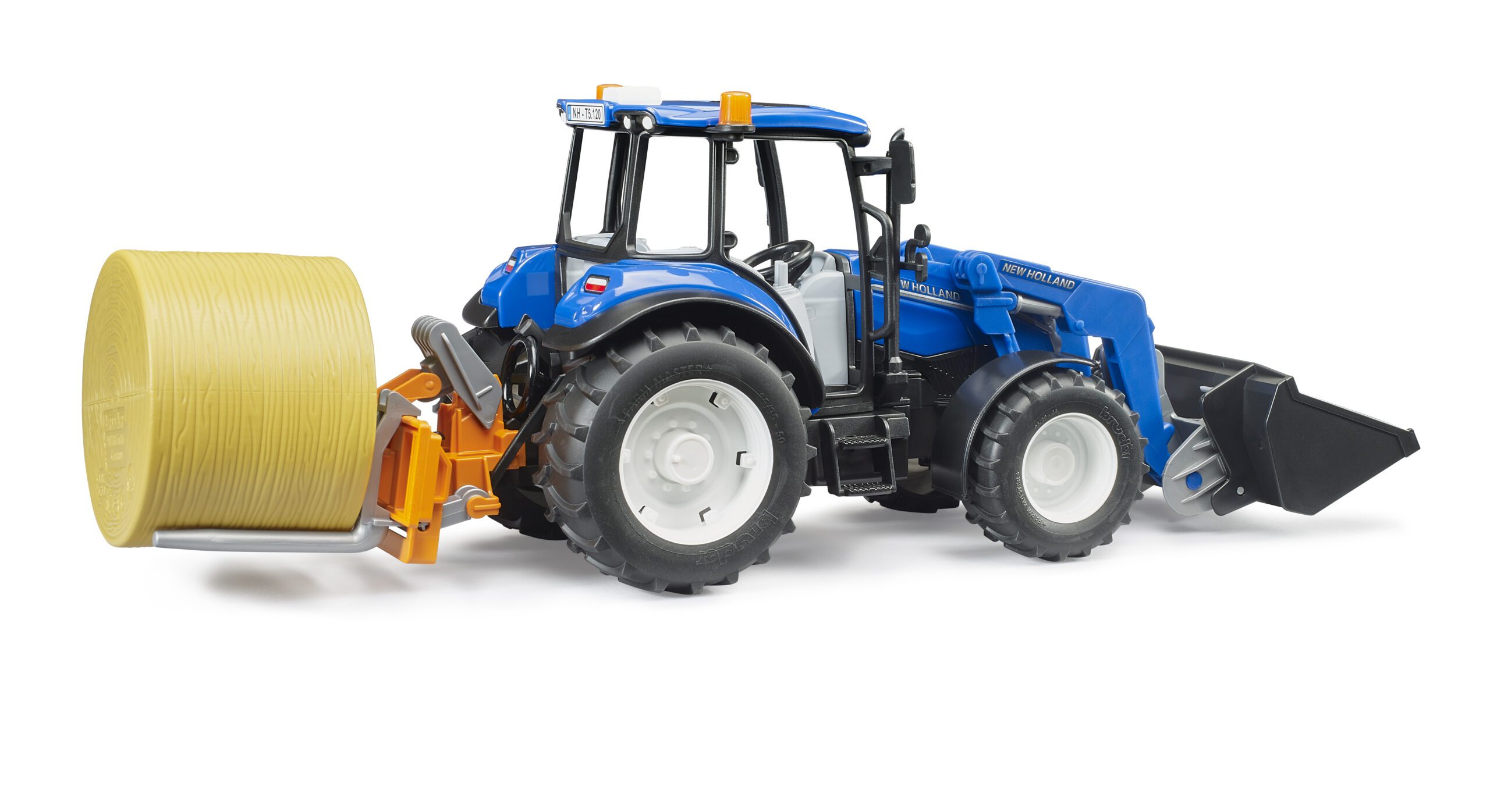 New Holland s nakladačem, sklápěcím boxem a vidlemi - Bruder 02187 3 Bruder