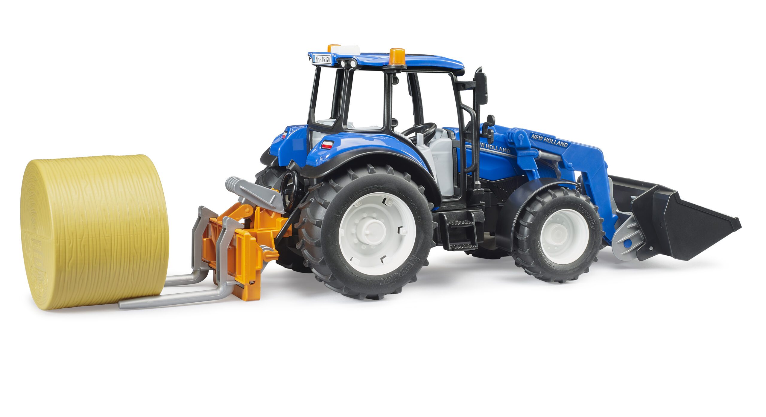 New Holland s nakladačem, sklápěcím boxem a vidlemi - Bruder 02187 2 Bruder model vozidlo