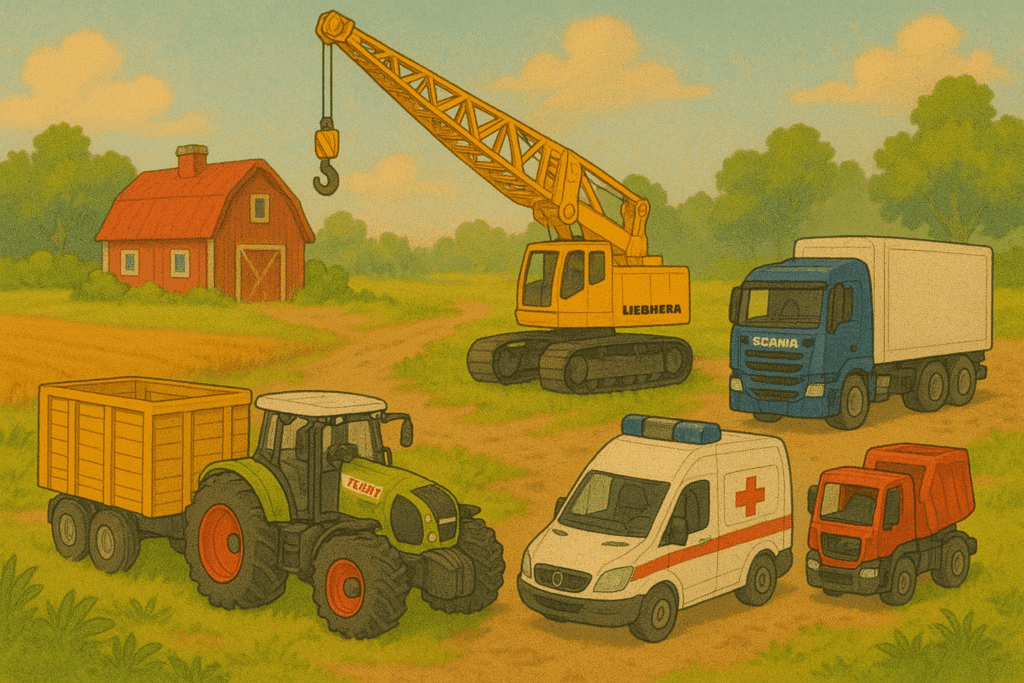 Jak správně kombinovat Bruder svět – farmu, stavbu, záchranu a logistiku 10 Bruder svět - kompletní modelové systémy