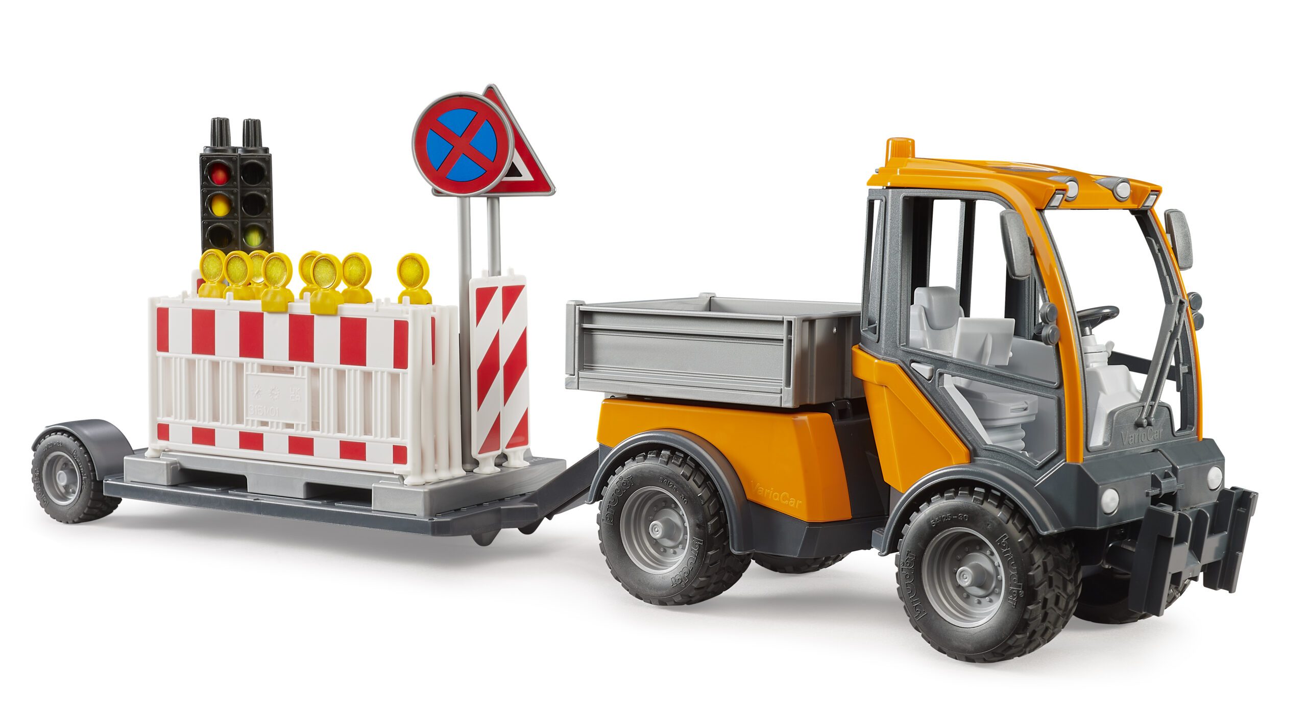 VarioCar s valníkem a přívěsem s dopravním značením - Bruder 02693 3 VarioCar s valníkem a přívěsem s dopravním značením - Bruder 02693 - Obrázek 3