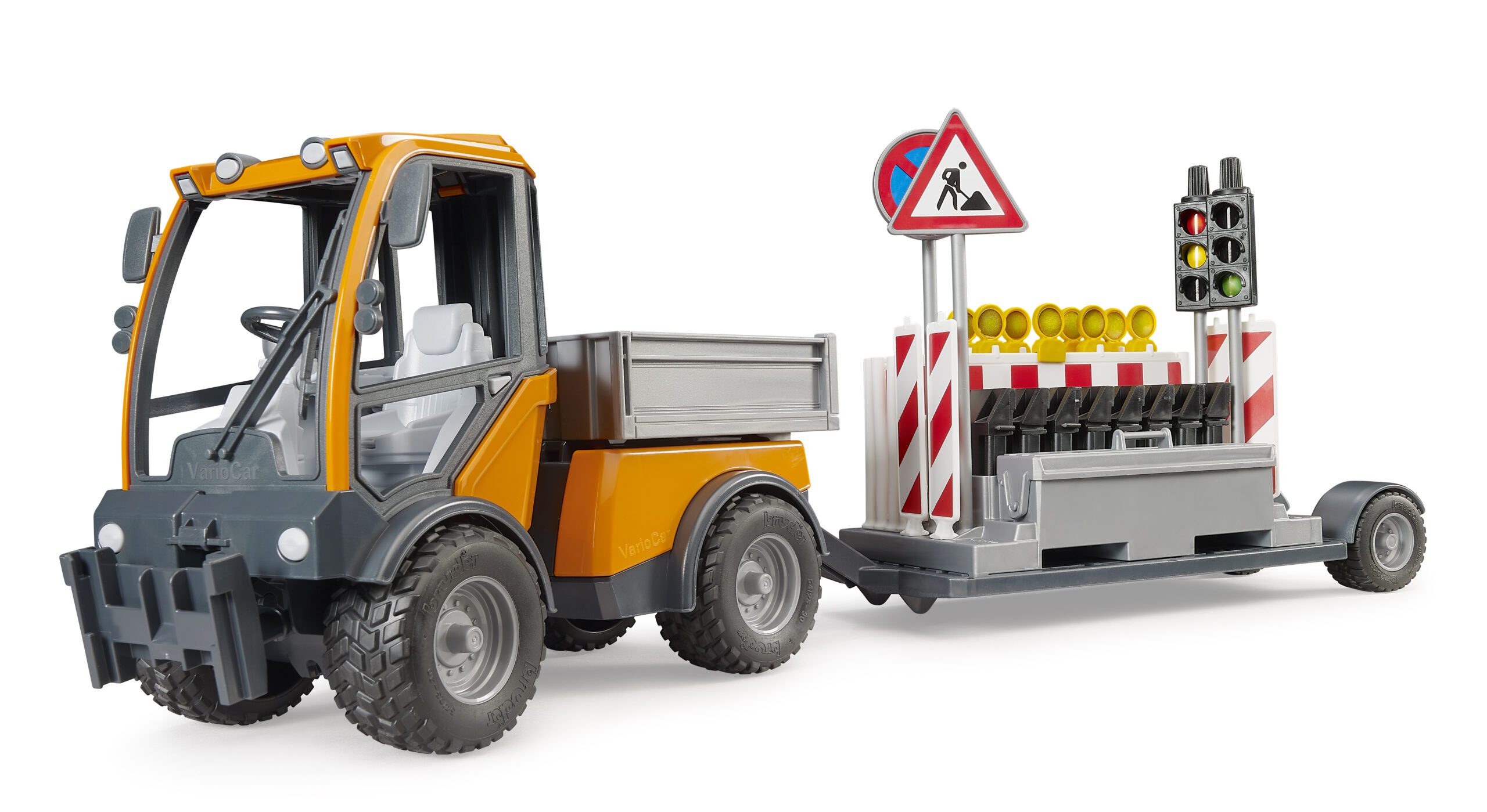 VarioCar s valníkem a přívěsem s dopravním značením - Bruder 02693 4 VarioCar s valníkem a přívěsem s dopravním značením - Bruder 02693 - Obrázek 4