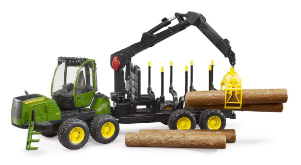 Lesnický traktor John Deere s přepravníkem dřeva  - Bruder 02133 - Obrázek 3