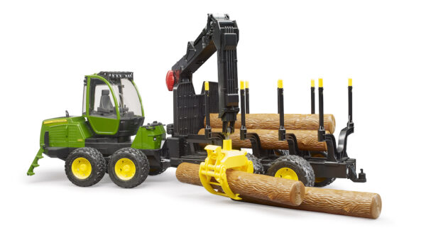 Lesnický traktor John Deere s přepravníkem dřeva  - Bruder 02133 - Obrázek 2