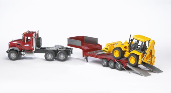 Tahač MACK Granite s bagrem JCB 4CX - Bruder 02813 - Obrázek 3