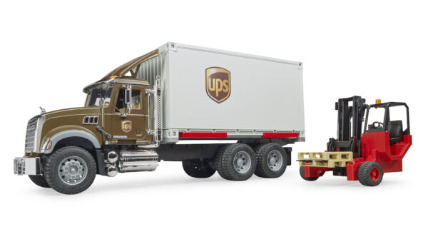 Nákladní auto UPS Mack Granite s vysokozdvižným vozíkem - Bruder 02828 - Obrázek 4