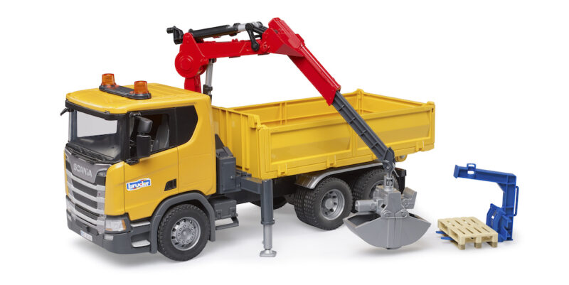 Nákladní auto Scania Super 560R s jeřábem a paletami - Bruder 03551 - Obrázek 9