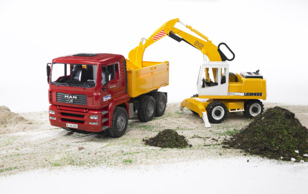 Sklápěčka MAN TGA s bagrem Liebherr - Bruder 02751 - Obrázek 2