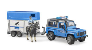 Bruder policie Land Rover s přívěsem na koně 2588