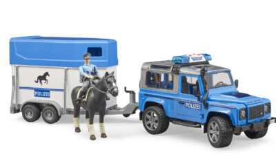 Bruder policie Land Rover s přívěsem na koně 2588