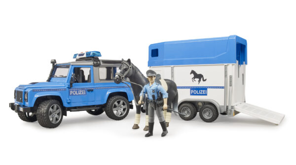 Policejní Land Rover s přívěsem na koně - Bruder 02588 - Obrázek 3