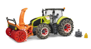 Bruder Traktor Claas Axion 950 se sněžnou frézou a řetězy - Bruder 3017