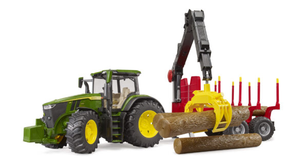 Traktor John Deere 7R 350 s přepravníkem dřeva  - Bruder 03154 - Obrázek 3