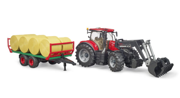 Traktor Case s nakladačem a přepravníkem balíků - Bruder 03198 - Obrázek 2