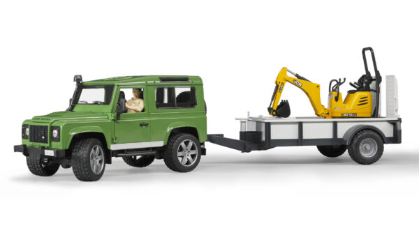 Land Rover s řidičem, přívěsem a minibagrem JCB - Bruder 02593 - Obrázek 5