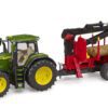 Traktor John Deere 7R 350 s přepravníkem dřeva - Bruder 3154