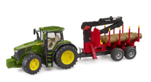 Traktor John Deere 7R 350 s přepravníkem dřeva - Bruder 3154