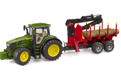 Traktor John Deere 7R 350 s přepravníkem dřeva - Bruder 3154