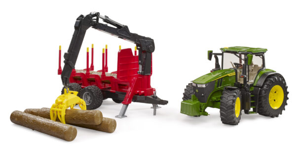 Traktor John Deere 7R 350 s přepravníkem dřeva  - Bruder 03154 - Obrázek 5