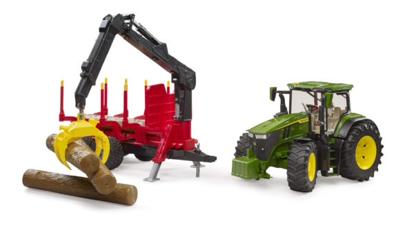 Traktor John Deere 7R 350 s přepravníkem dřeva  - Bruder 03154 - Obrázek 6