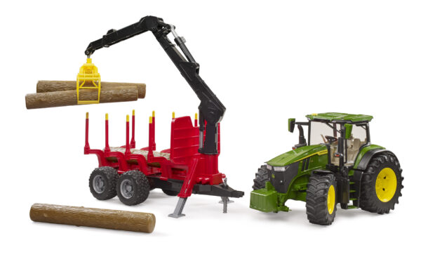Traktor John Deere 7R 350 s přepravníkem dřeva  - Bruder 03154 - Obrázek 7