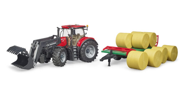 Traktor Case s nakladačem a přepravníkem balíků - Bruder 03198 - Obrázek 4
