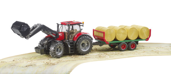 Traktor Case s nakladačem a přepravníkem balíků - Bruder 03198 - Obrázek 5