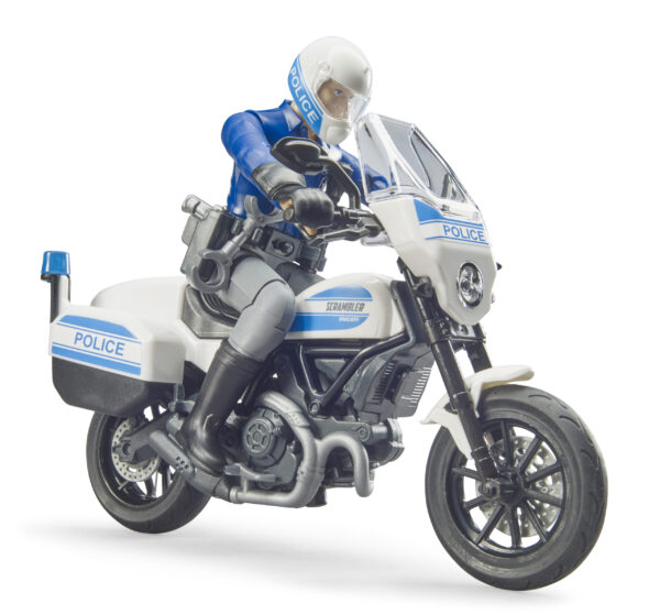 bworld Policejní motorka Ducati Scrambler s policistou - Bruder 62731 - Obrázek 2