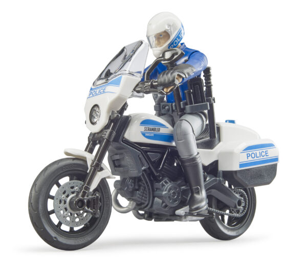 bworld Policejní motorka Ducati Scrambler s policistou - Bruder 62731 - Obrázek 3