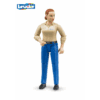 bworld Figurka žena s modrými kalhotami - Bruder 60408