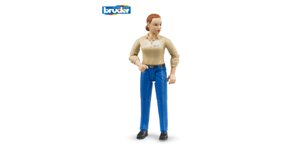 bworld Figurka žena s modrými kalhotami - Bruder 60408