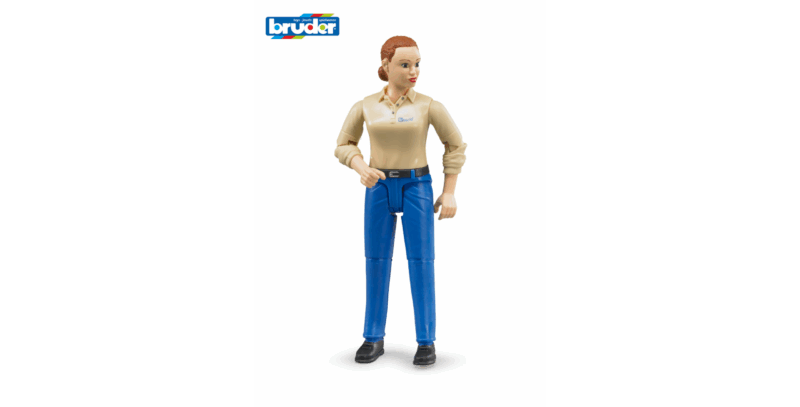 bworld Figurka žena s modrými kalhotami - Bruder 60408