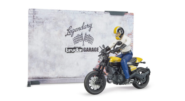 bworld Motodílna s mechanikem a motorkou Ducati Scrambler - Bruder 62102 - Obrázek 4