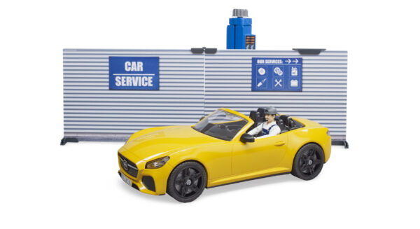 bworld Autodílna s mechanikem a roadsterem - Bruder 62110 - Obrázek 7