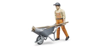 bworld komunální pracovník s kolečkem a nářadím - Bruder 62130