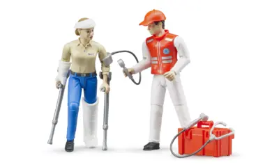 bworld Záchranářský set zdravotník a pacientka - Bruder 62710