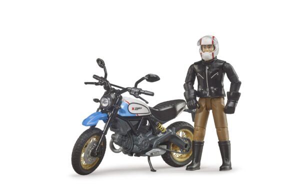 motorka Ducati Scrambler Desert Sled s řidičem - Bruder 63051 - Obrázek 4