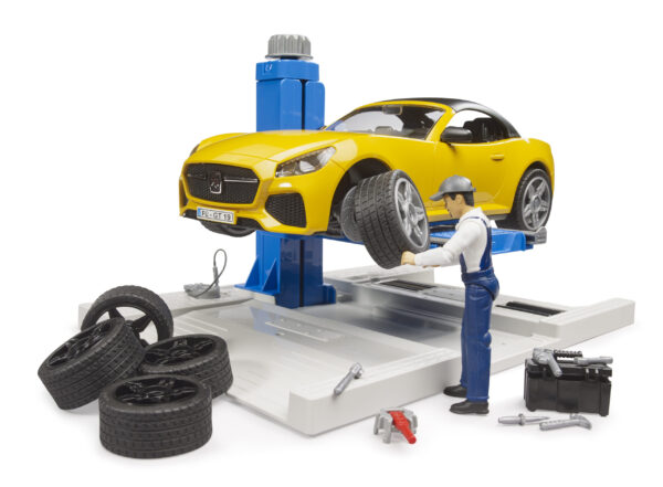 bworld autoservis s mechanikem a roadsterem - Bruder 62112 - Obrázek 3