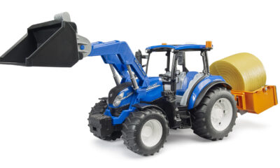 New Holland T5.120 s nakladačem, sklápěcím boxem a vidlemi - Bruder 02187