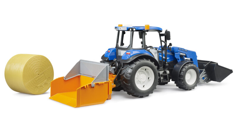 New Holland s nakladačem, sklápěcím boxem a vidlemi - Bruder 02187 - Obrázek 7