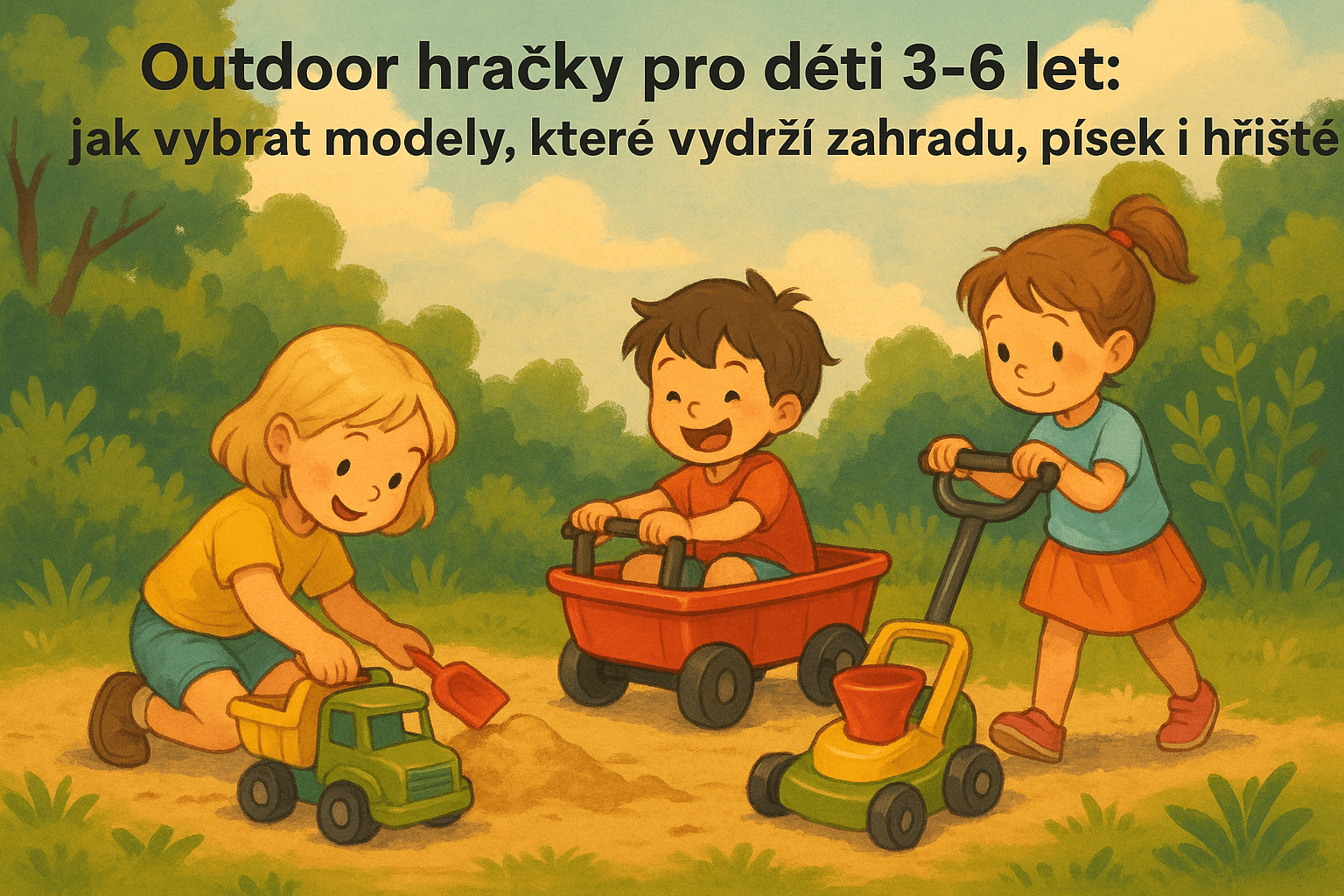 Outdoor hračky pro děti 3-6 let: jak vybrat modely, které vydrží zahradu, písek i hřiště