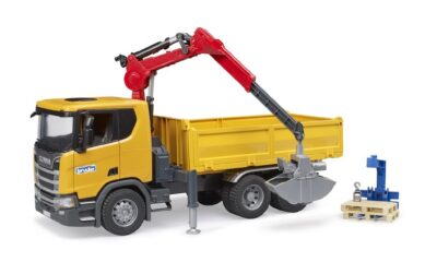 Nákladní auto Scania Super 560R s jeřábem a paletami - Bruder 03551