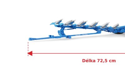 Dvojpluh Lemken Vari-titan - Bruder 02250 — skutečná velikost 72,5 × 15 × 12 cm, porovnání s banánem
