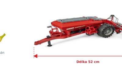 Secí stroj Horsch Maestro 8CX - Bruder 02037 — skutečná velikost 52 × 37,4 × 15,3 cm, porovnání s banánem