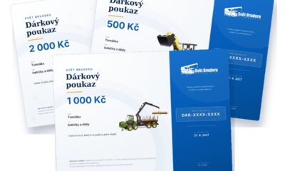 Dárkové poukazy Svět Bruderu v hodnotě 500, 1 000 a 2 000 Kč